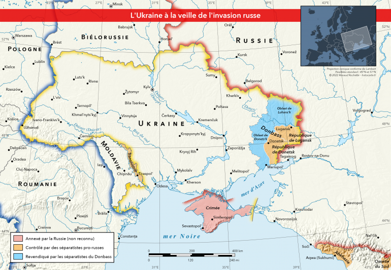 Carte de l'Ukraine en 2022