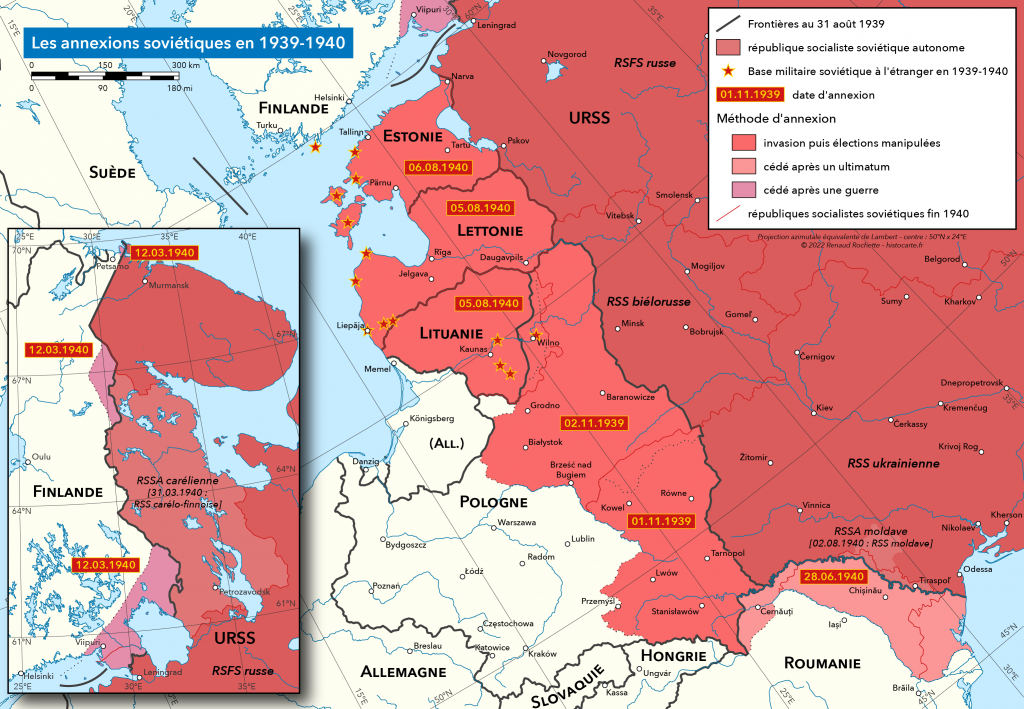 Territoires annexés par l'URSS 1939-1940