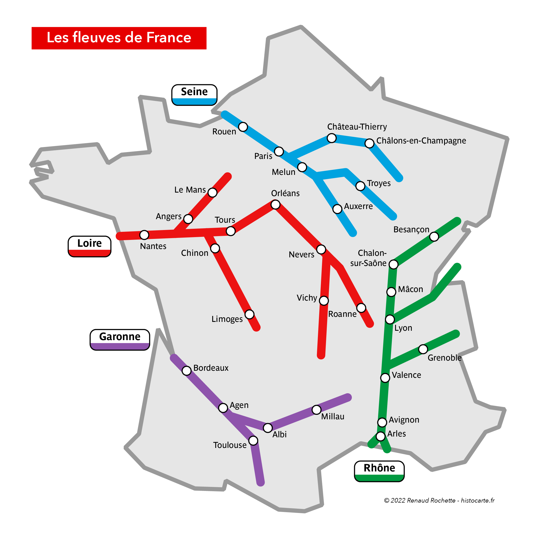 Les fleuves français (version plan) - Histocarte